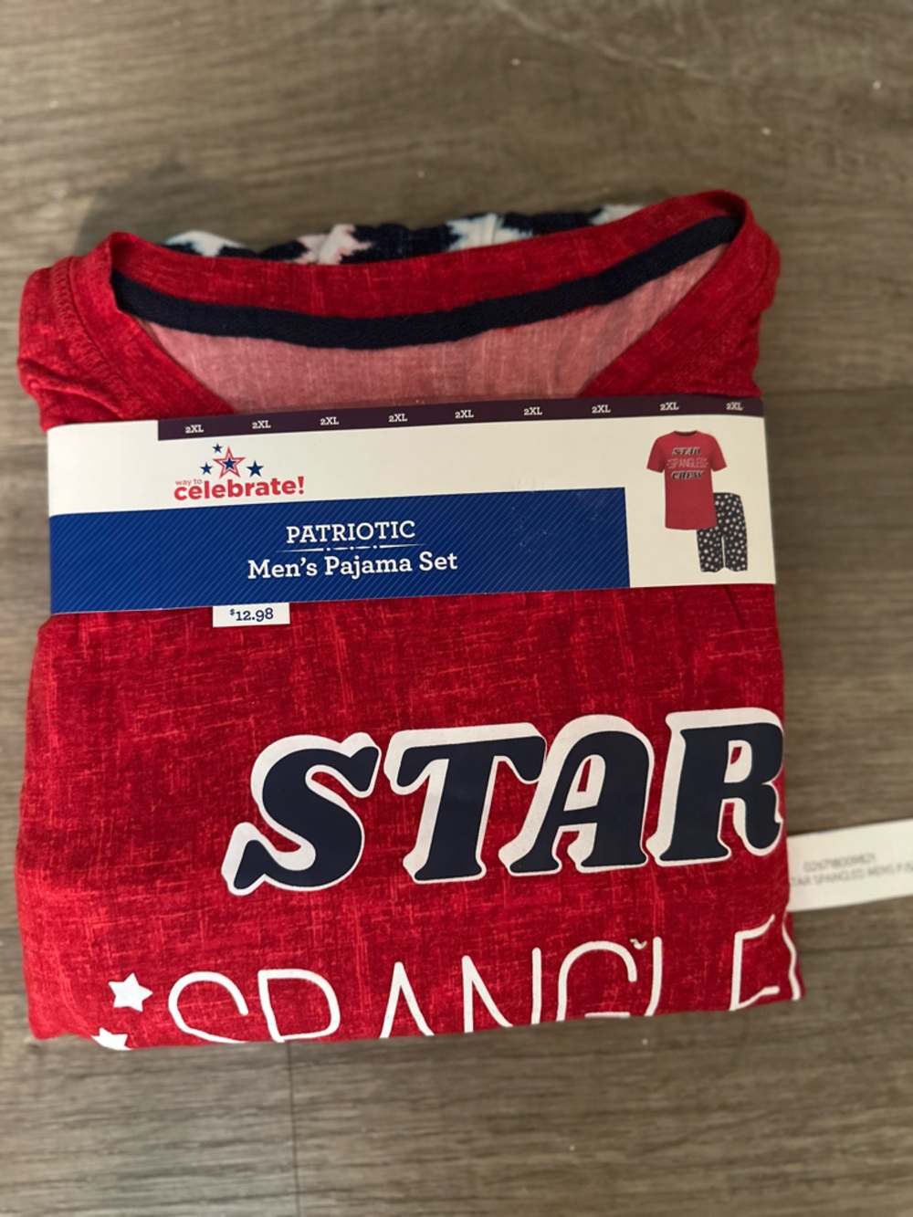 Celebrate! Patriotic Men's Pajama Set - Red with Navy & White Accents